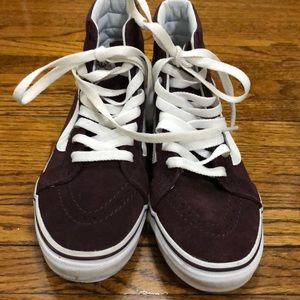 Vans high top sneakers (maroon)